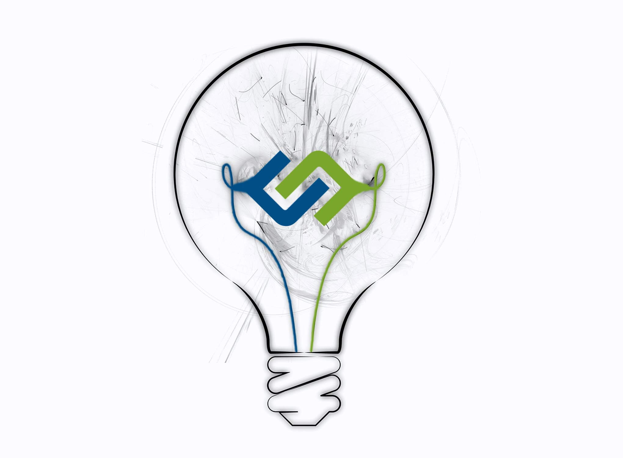 Glühbirne mit encom Logo